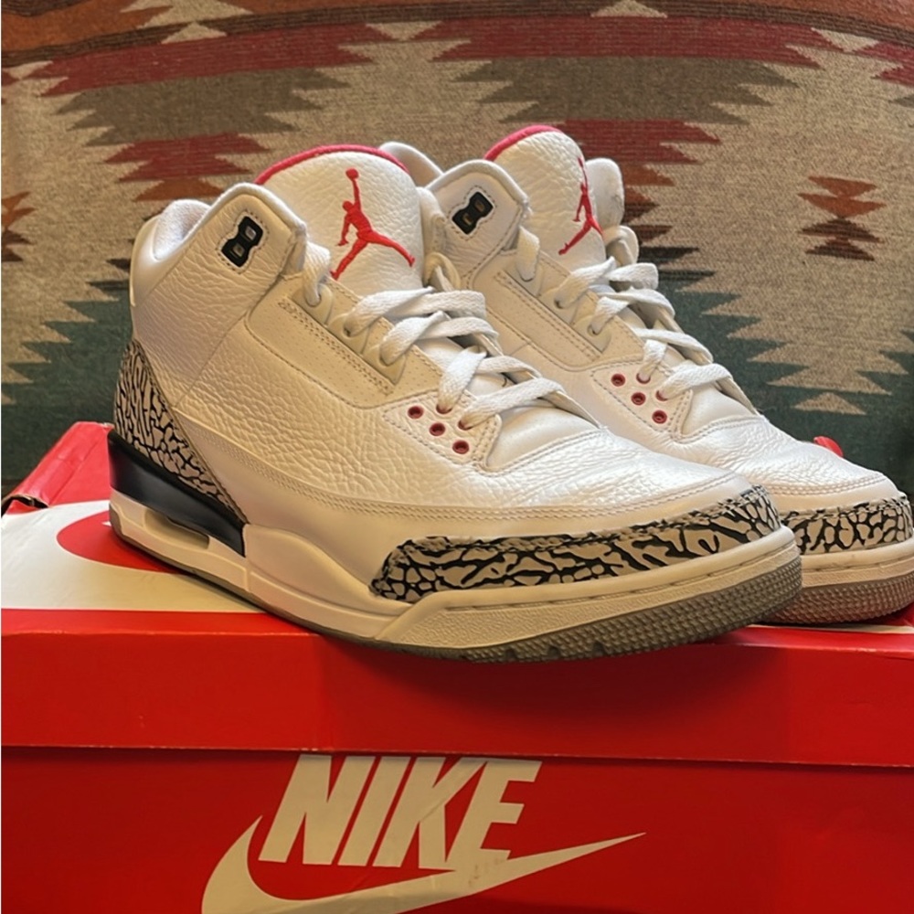 Jordan 3 white cements in great shape.